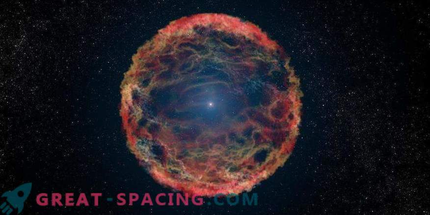 Een groot overblijfsel werd voor de eerste keer gevonden rond een exploderende ster