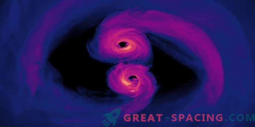 Spiraalvormige fusie van superzware zwarte gaten
