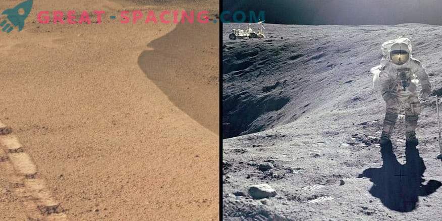 De krater van Mars lijkt op de Apollo-maanplaats