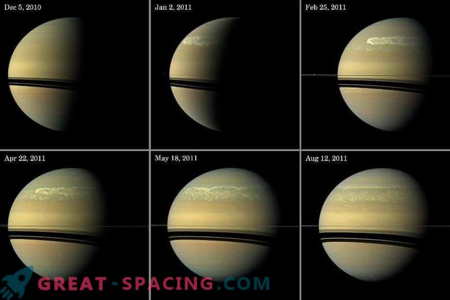 Grootschalige stormen schudden de atmosfeer van Saturnus