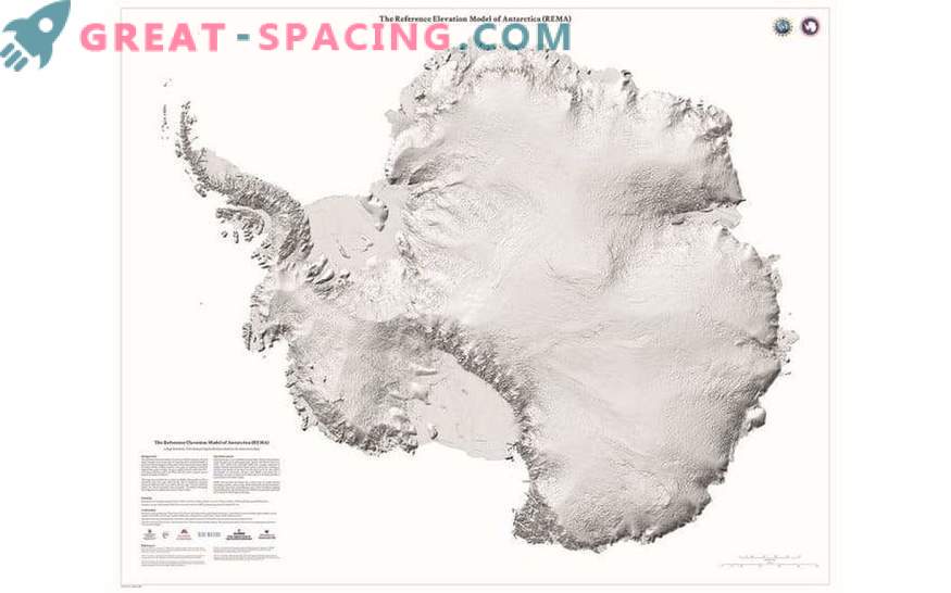 Verbluffende details van Antarctica op de nieuwe kaart met een hoge resolutie