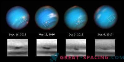 Hubble let op de vreemde storm van Neptune