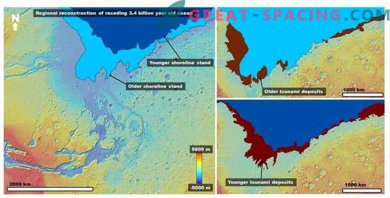 Enorme tsunami veranderde het landschap op Mars