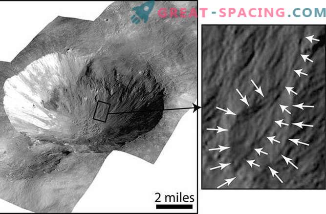Er kan water langs de wanden van Vesta-kraters