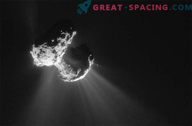 Wetenschappers hebben gigantische trechters ontdekt op de komeet Churyumov / Gerasimenko