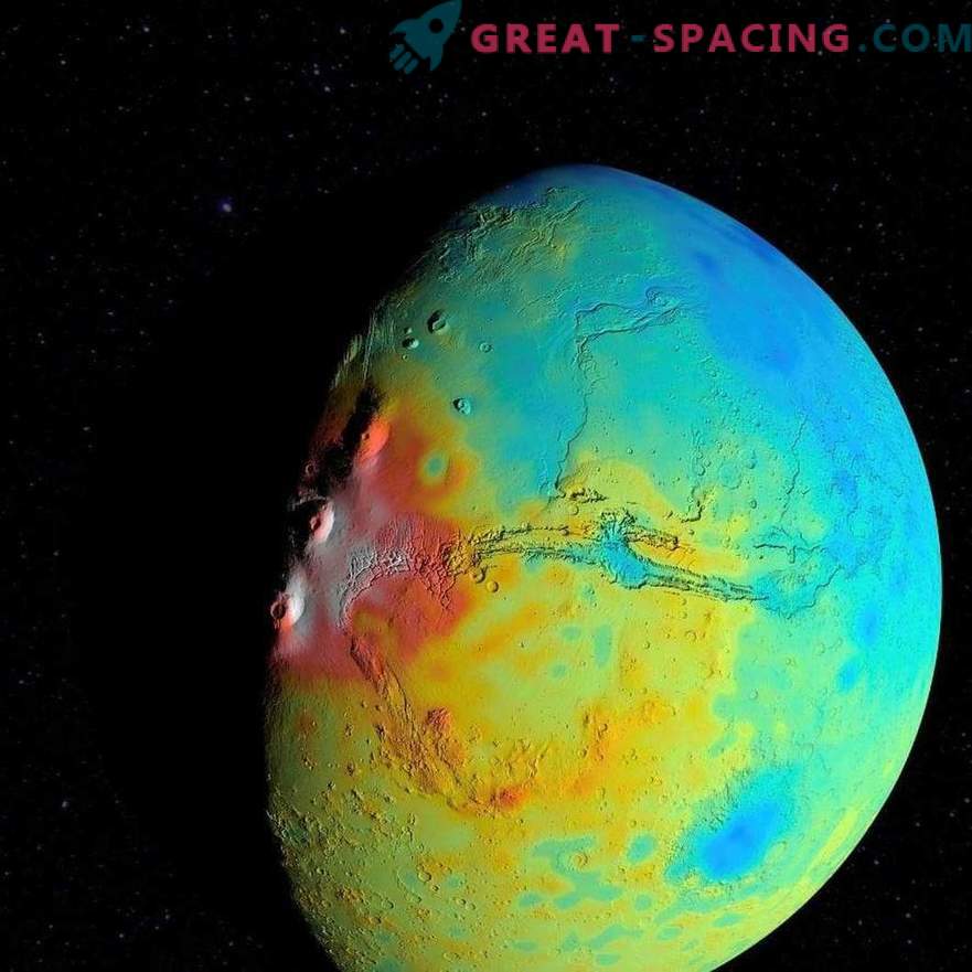 Een nieuwe zwaartekrachtkaart verwijst naar de porositeit van de Martiaanse korst