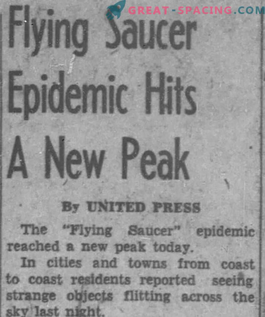 Zoals beschreven door niet-geïdentificeerde objecten in 1952 boven Washington. Krantenartikelen