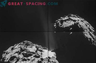 Rosetta såg strömmar av ånga flyr från ytan av kometen Churyumov-Gerasimenko