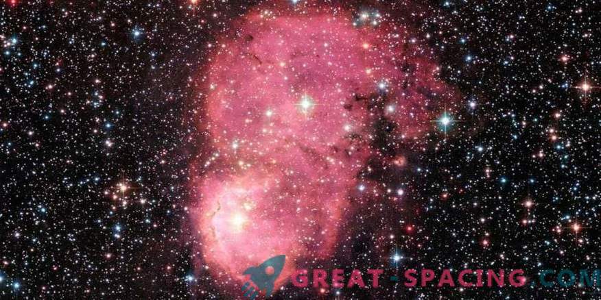 Feestelijke gloeiende galactische nevel voor Hubble