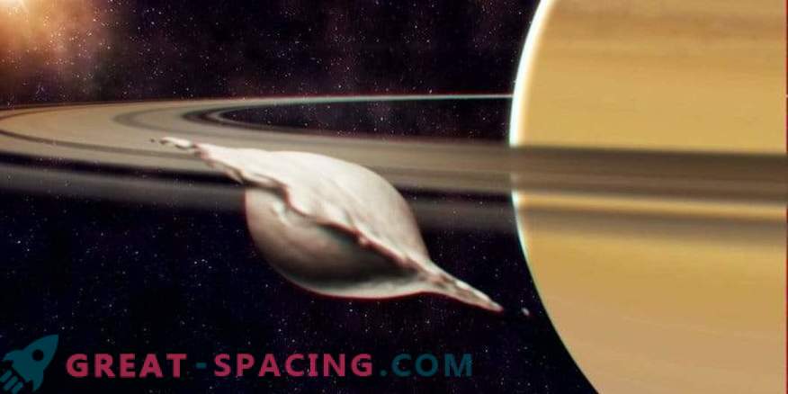 Details van de geschiedenis van de kleine interne satellieten van Saturnus