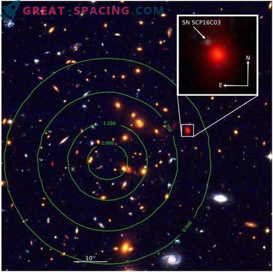 Zwaartekrachtlens gevonden supernova